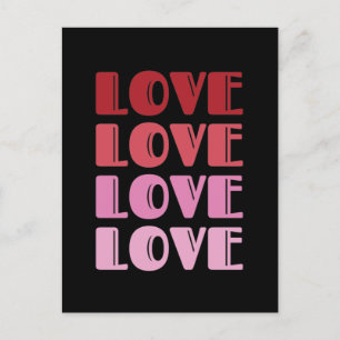 Love Repeating Text Valentine's Day I Love You Postcard