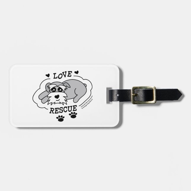 Love Rescue - Dark T-Shirt (Women) Luggage Tag (Front Horizontal)