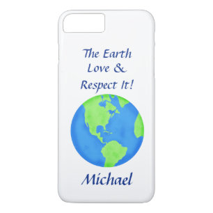 Love Respect Earth Globe Name Personalised iPhone 8 Plus/7 Plus Case