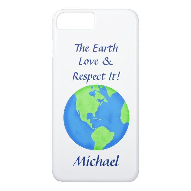 Love Respect Earth Globe Name Personalised Case-Mate iPhone Case (Back)