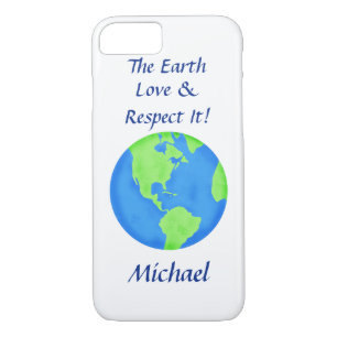Love Respect Earth Globe Name Personalised iPhone 8/7 Case