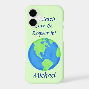 Love Respect Earth Globe Name Personalised Green