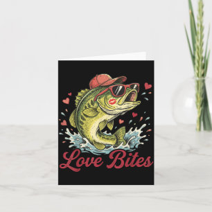 Love Retro Bites Fishing Fisherman Valentines Day  Card