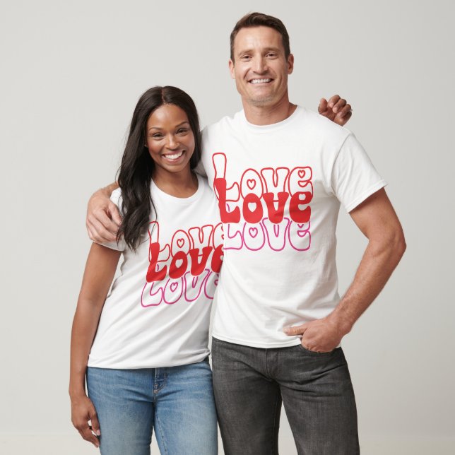 Love Retro Valentine  T-Shirt (Unisex)