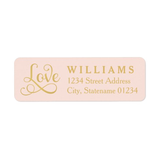 Love Return Address Labels | Gold Script