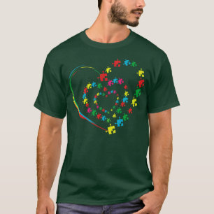 Love Ribbon Heart Puzzle Autism Awareness Gift T-Shirt