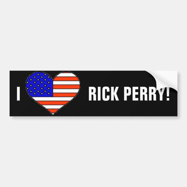 LOVE RICK PERRY BUMPER STICKER (Front)