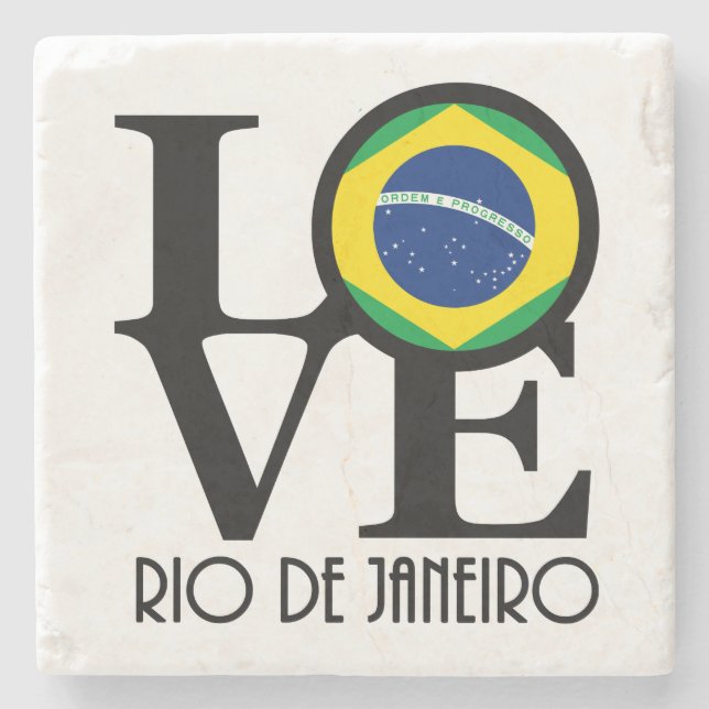 LOVE Rio de Janeiro Stone Coaster (Front)