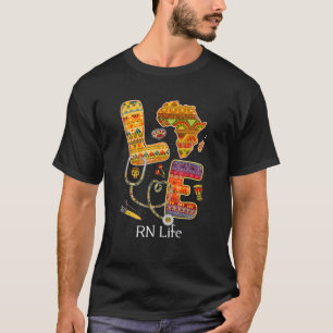 Love RN Nurse Black History Month Pride Afro Afric T-Shirt