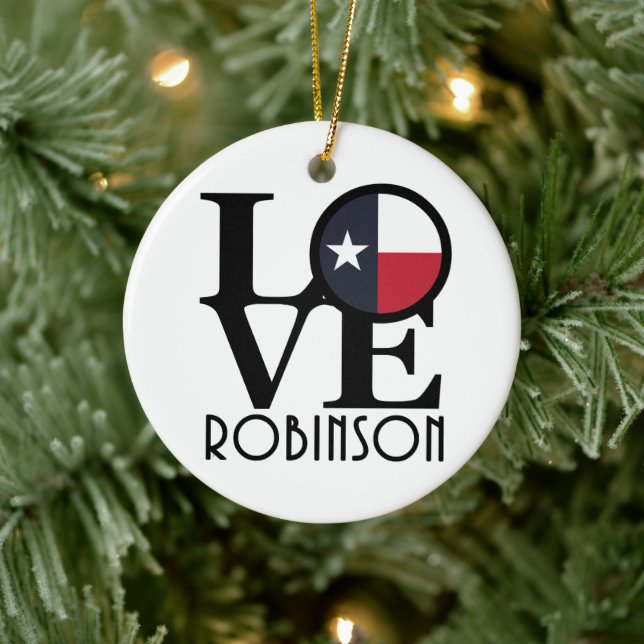 LOVE Robinson Texas Ceramic Ornament (Tree)