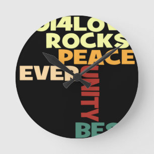 Love Rocks Round Clock
