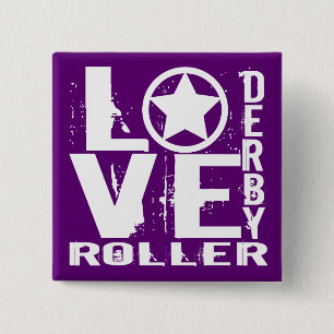 LOVE Roller Derby 15 Cm Square Badge