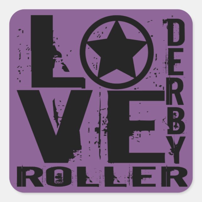 LOVE Roller Derby Square Sticker (Front)