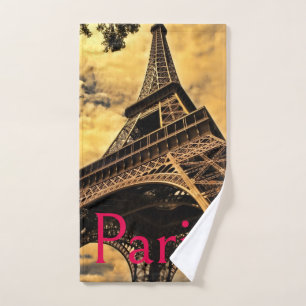 Love & Romance City of Paris Eiffel Tower France Hand Towel