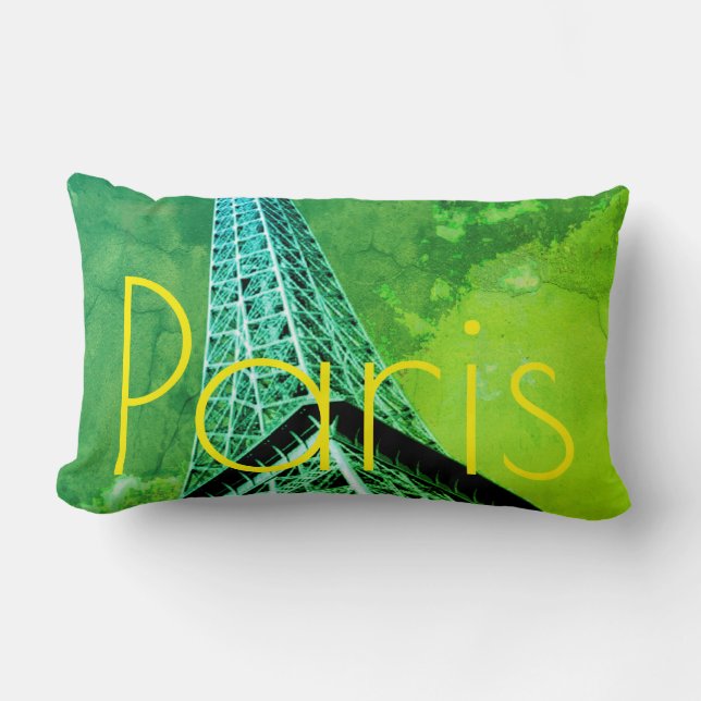 Love & Romance City of Paris Eiffel Tower France Lumbar Cushion (Front)