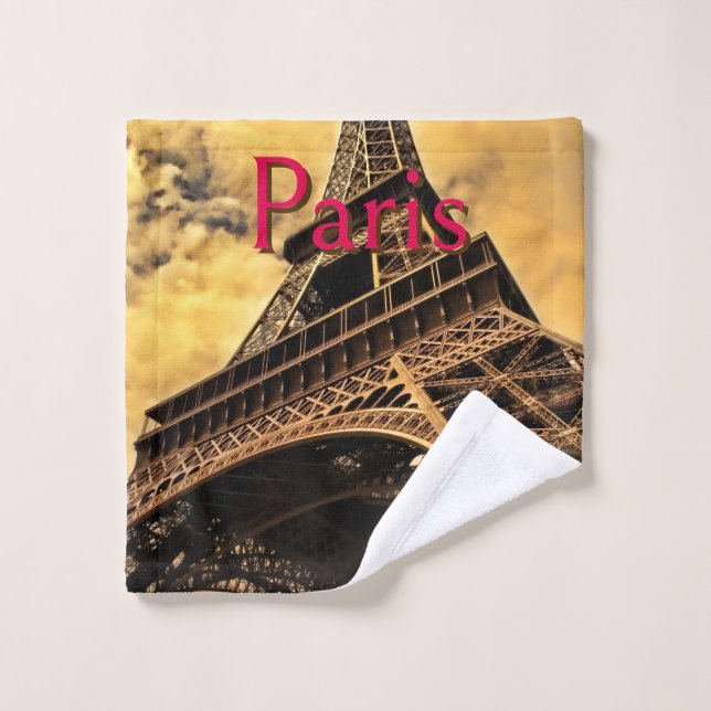 Love & Romance City of Paris Eiffel Tower France Wash Cloth (Wash Cloth)