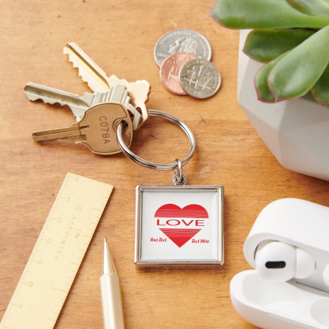 Love & Romance Concept Design with Heart Elements Key Ring (Desk)