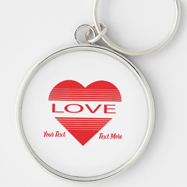 Love & Romance Concept Design with Heart Elements Key Ring (Front)