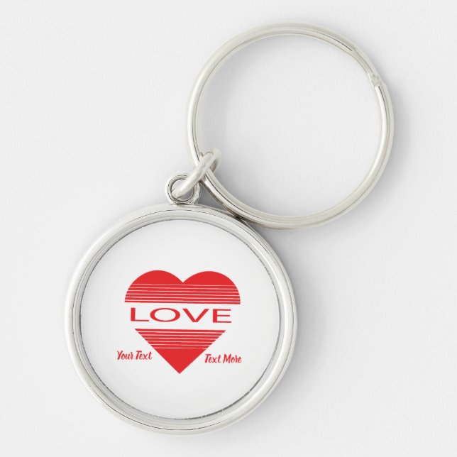 Love & Romance Concept Design with Heart Elements Key Ring (Front)