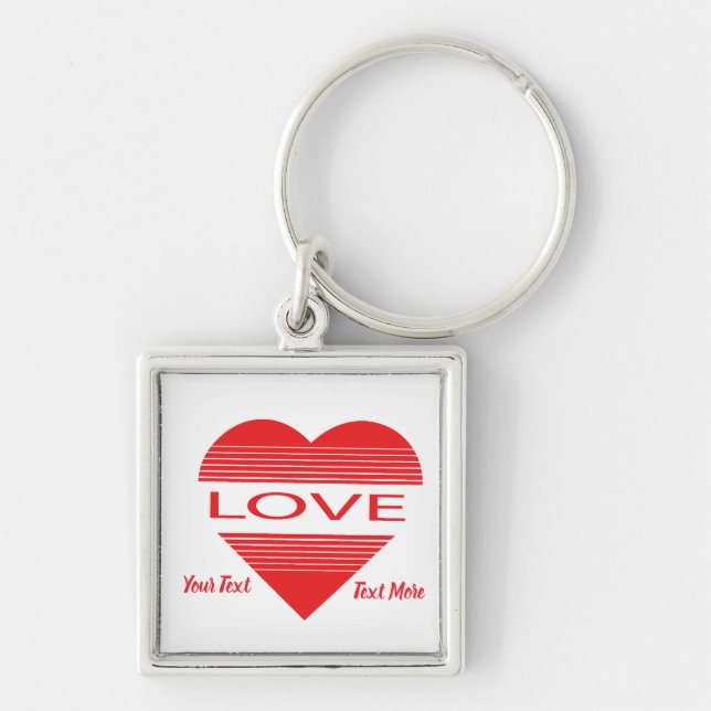 Love & Romance Concept Design with Heart Elements Key Ring (Front)