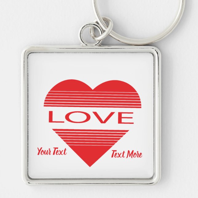 Love & Romance Concept Design with Heart Elements Key Ring (Front)