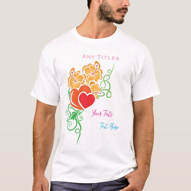 Love & Romance Concept Design with Heart Elements T-Shirt (Front)