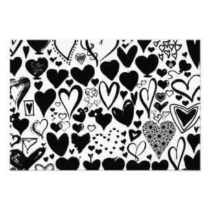 Love, Romance, Hearts - Black White Photo Print