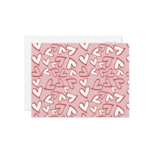 Love, Romance, Hearts - Red Pink White Postcard