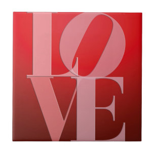 Love Romance Red Pink Ceramic Tile
