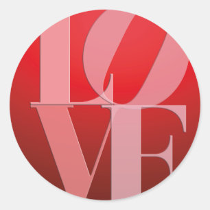 Love Romance Red Pink Classic Round Sticker