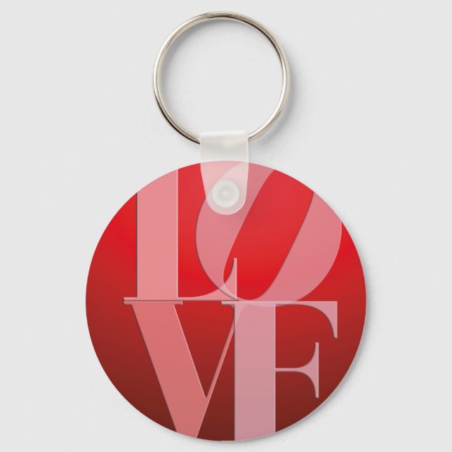 Love Romance Red Pink Key Ring (Front)