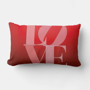 Love Romance Red Pink Lumbar Cushion