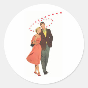 Love & Romance Vintage Illustration Classic Round Sticker
