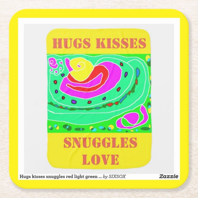 lOVE ROMANCE WELCOME HOME Square Paper Coaster (Front)