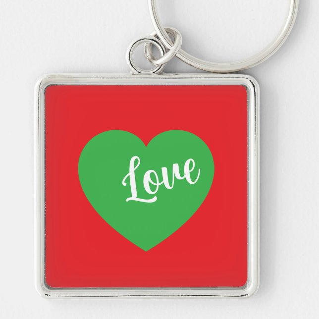 "Love Romantic Couple Design Keychain" Key Ring (Front)