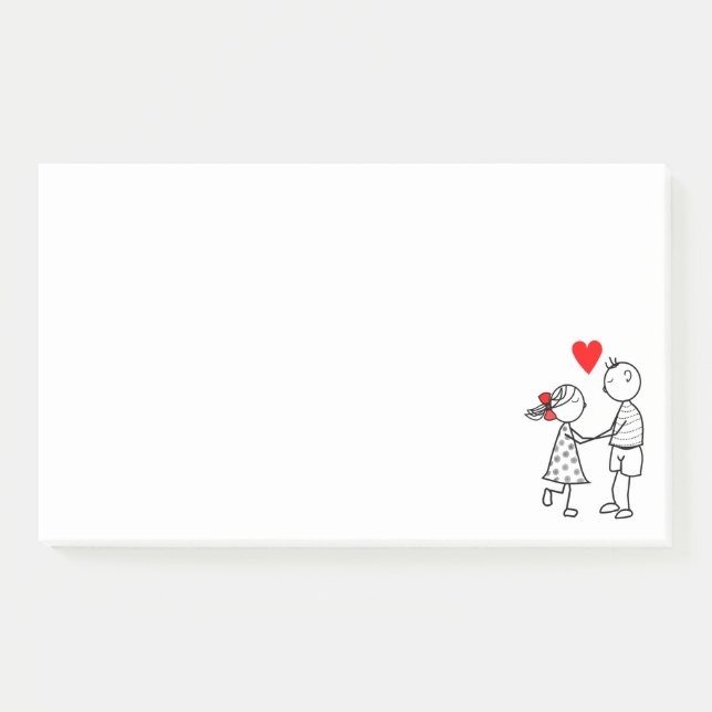 Love - Romantic - Cute Couple - Add Name Post-it Notes (Front)
