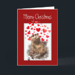 Love Romantic Merry Christmas, Cute Otter Animal Holiday Card<br><div class="desc">Christmas Greetings from Cute Watercolor Otter Animal,  Wildlife,  Nature    Inside verse I love you like no otter perfect for your husband,  wife,  boyfriend,  girlfriend,  spouse or partner</div>