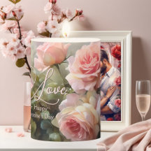 Love Romantic Rose Valentines Candle