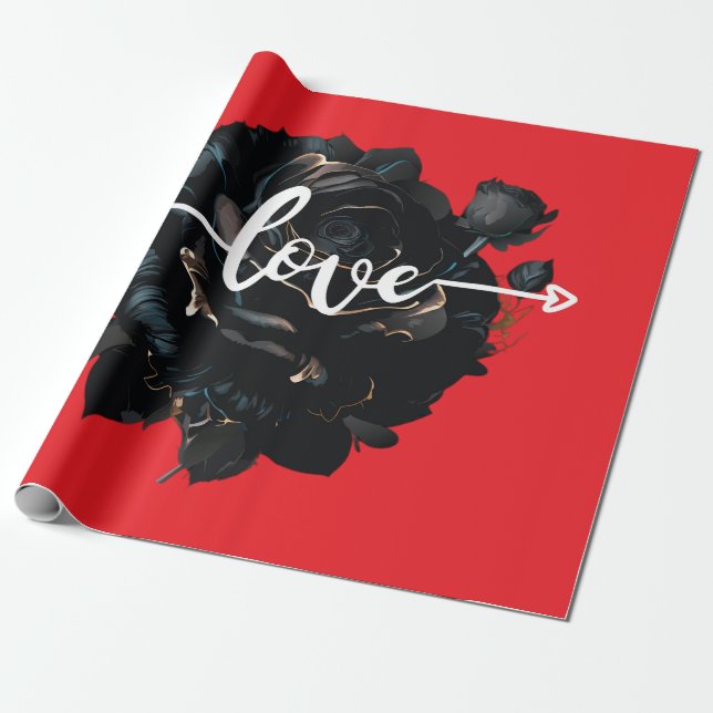 Love Rose Wrapping Paper (Unrolled)