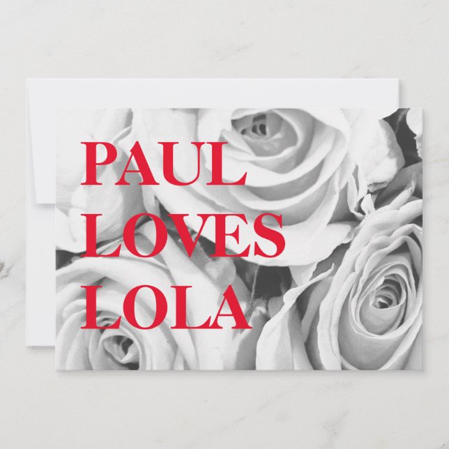 LOVE roses pink flowers bunch bouquet, background  Holiday Card (Front)