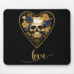 Love Roses Skull For Valentine´s Love Rock For Men Mouse Pad
