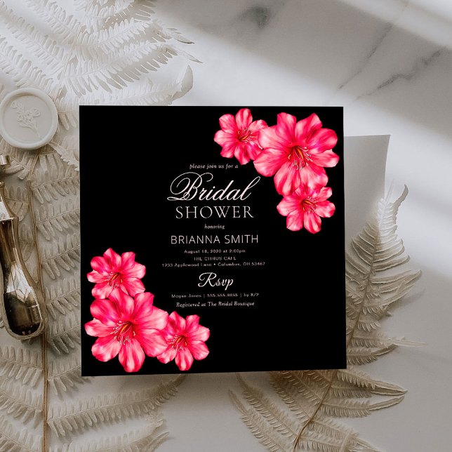 Love Rosy Flowers Modern Bridal Shower Invitation (Creator Uploaded)