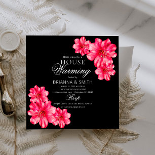 Love Rosy Flowers Modern Housewarming Invitation