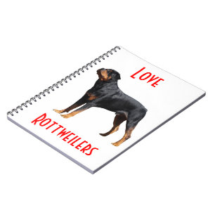 Love Rottweilers Black & Brown Puppy Dog Notebook