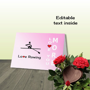 Love Rowing romantic or Valentines Day Holiday Card