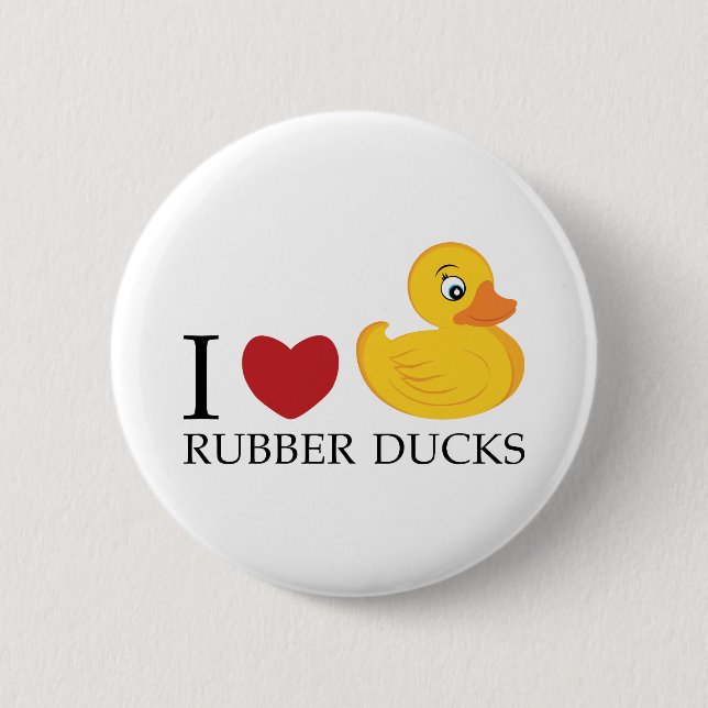 Love Rubber Ducks 6 Cm Round Badge (Front)