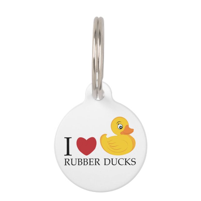Love Rubber Ducks Pet Tag (Front)