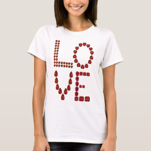 Love – Ruby Gemstone Lettering T-Shirt