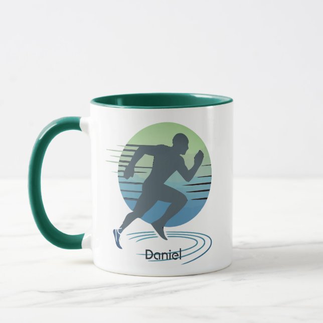 Love Running Marathon Competitive Runner Custom Mug (Left)