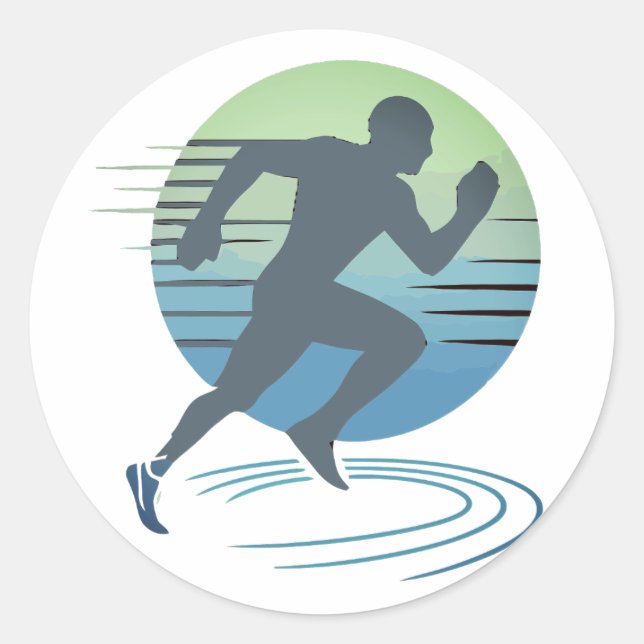 Love Running Marathon Competitive Runner Event Classic Round Sticker (Front)